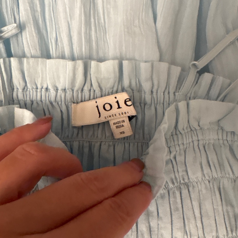 Joie Lesse Midi Cotton Dress in Blue - Picture 7 of 10